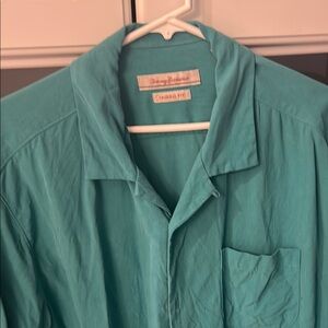 Hundred percent silk button-down dress shirt